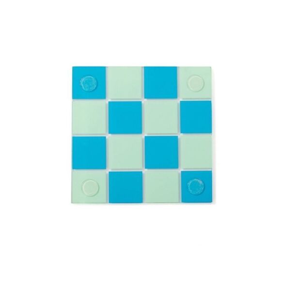 NWT Bullseye’s Playground Square Drink Coasters (4) Count Blue Checkered - Picture 4 of 5